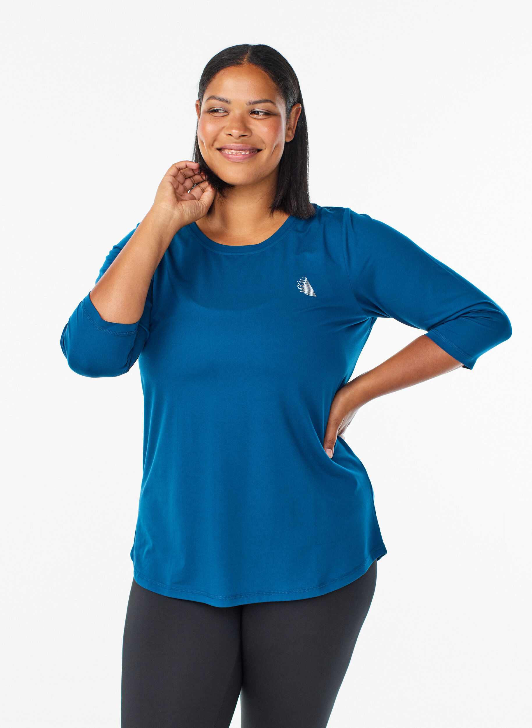 ZizziHaut de sport &agrave; manches 3/4, Bleu, Model image number 0