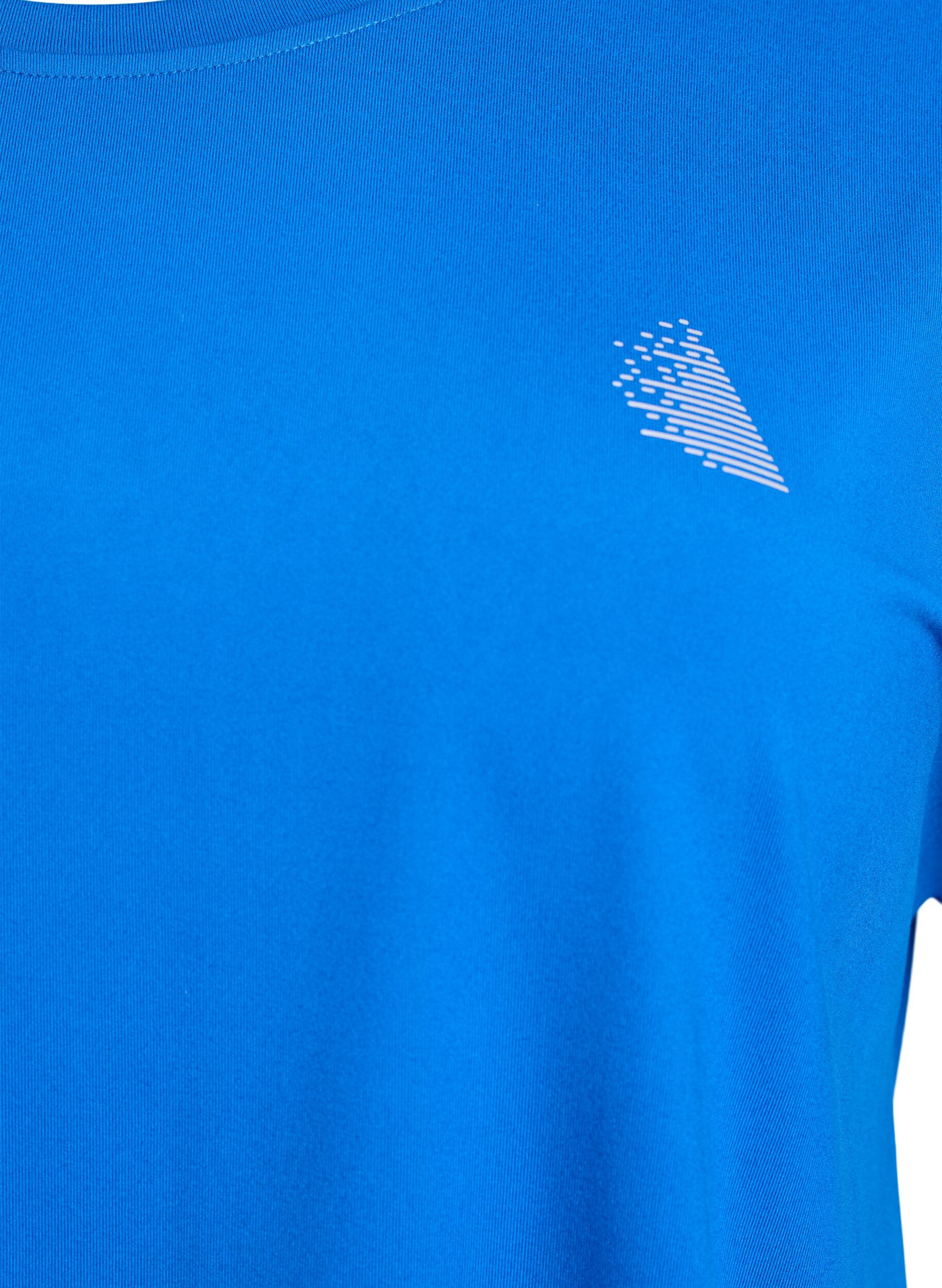 ZizziEinfarbiges Trainings-T-Shirt, Blau, Packshot image number 2
