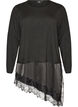Strickbluse mit Lageneffekt und Spitzenbesatz, Schwarz, Packshot image number 0