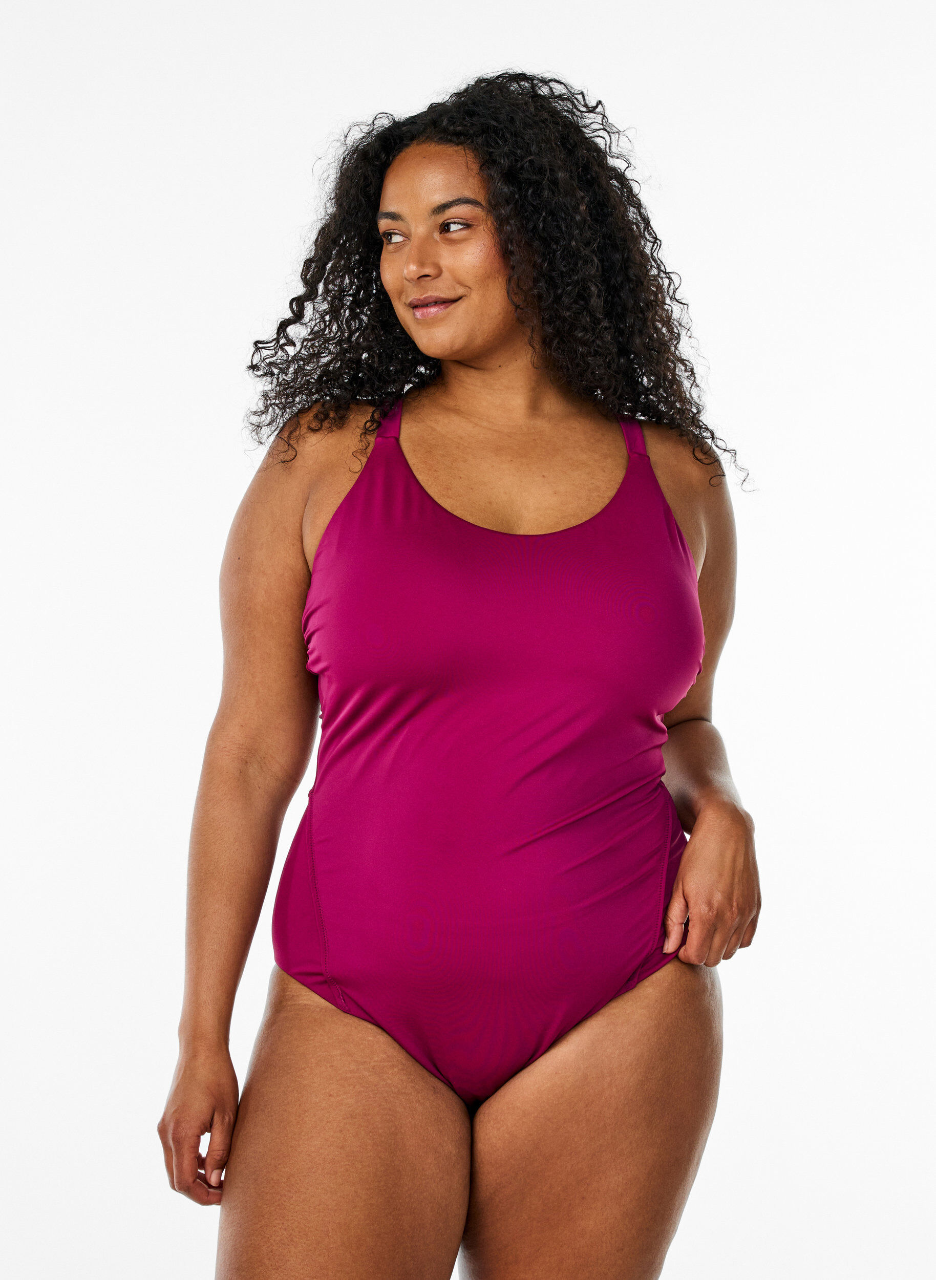 Maillot de bain avec d&eacute;tail au dos, Bordeaux, Model