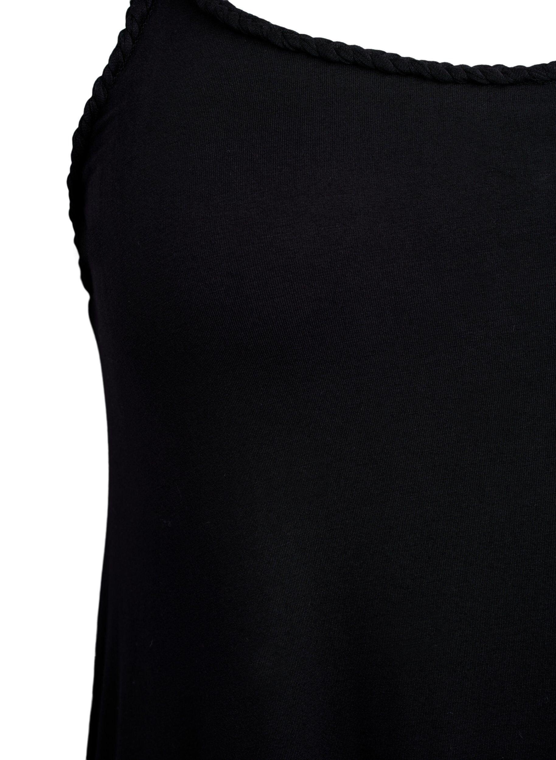 Zizzi Strandkleid aus Viskose mit geflochtenen Tr&auml;gern, Schwarz, Packshot image number 2