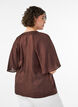 Blouse en viscose avec col en V et d&eacute;tails d&eacute;coratifs, Marron, Model image number 2