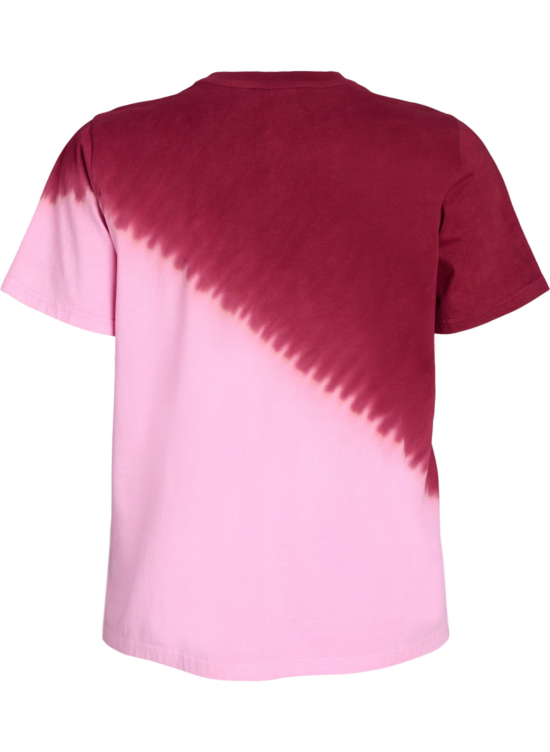 Zizzi T-shirt dip-dye en coton biologique, Rouge, Packshot image number 1