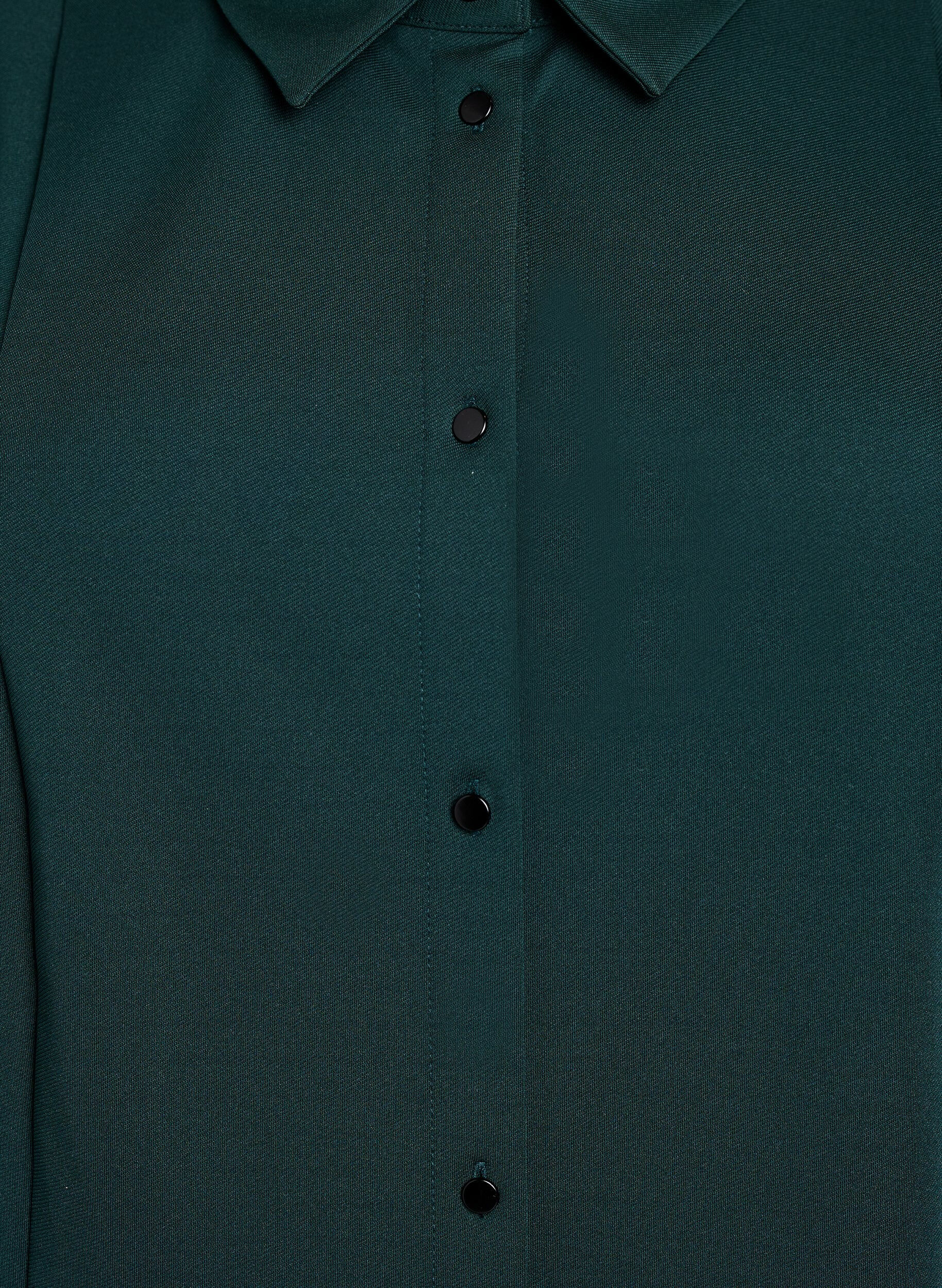 Zizzi Robe chemise courte &agrave; manches 3/4, Vert fonc&eacute;, Packshot image number 2