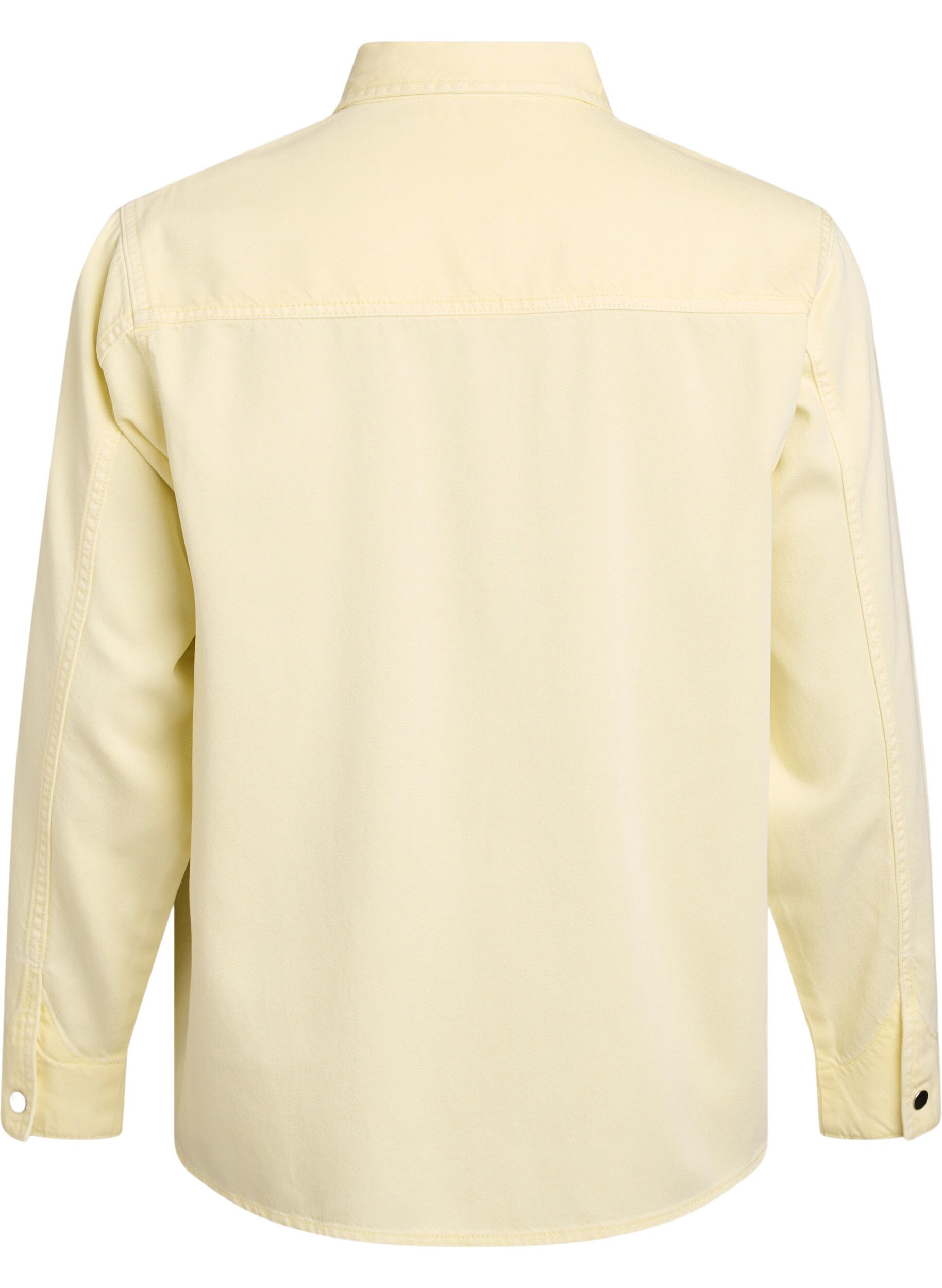 Zizzi Chemise en jean avec poches poitrine, Jaune clair, Packshot image number 1