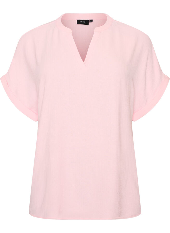 Lockere Bluse mit kurzen &Auml;rmeln, Rot, Packshot image number 0