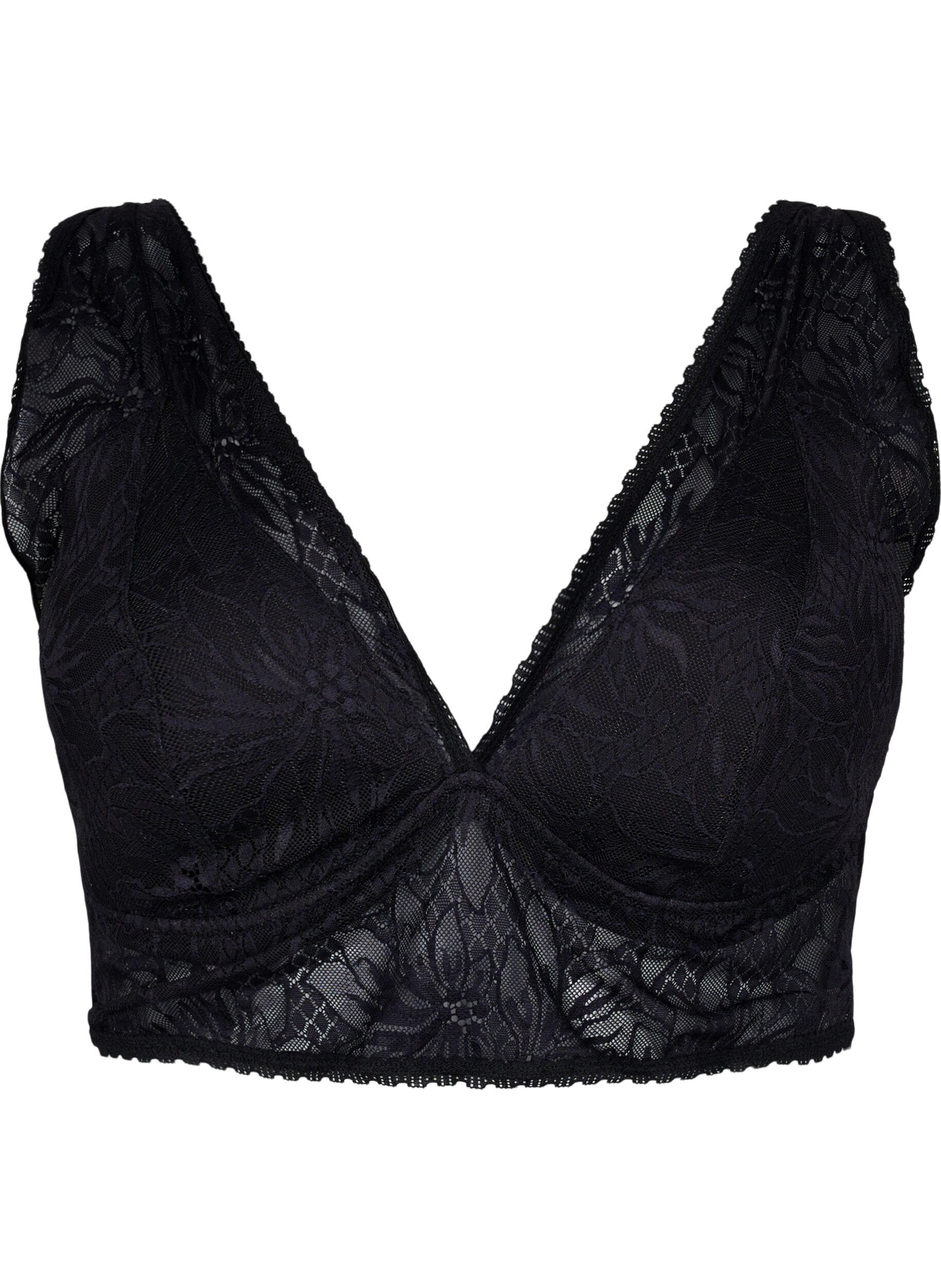 Zizzi Spitze Bralette mit weicher Polsterung, Black, Packshot image number 0