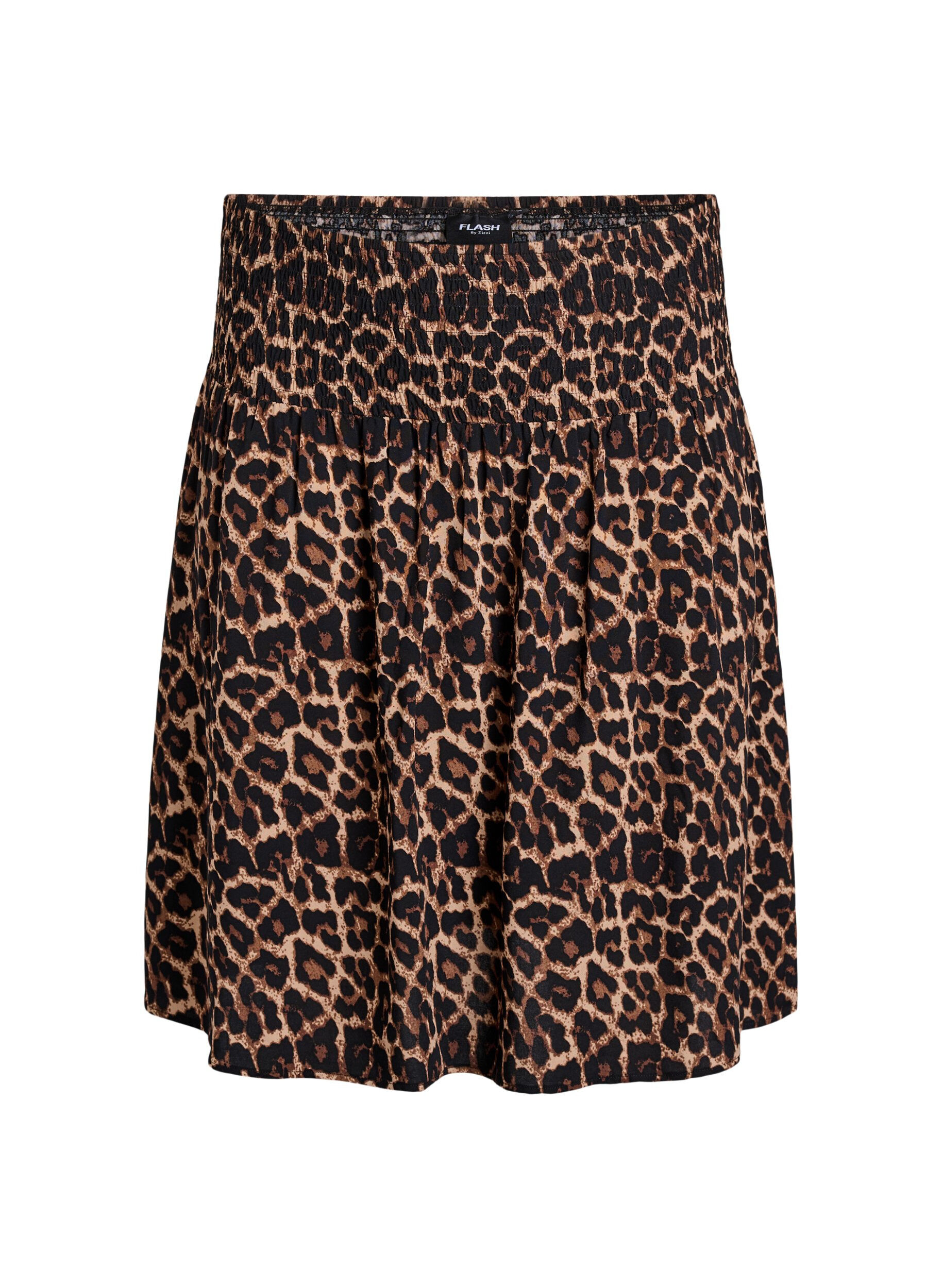 Zizzi Kurzer Rock mit Smokbund, Braun, Packshot image number 0