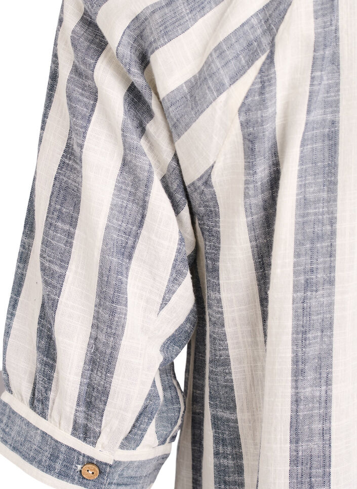 Tunika aus Baumwolle mit V-Ausschnitt, Blau, Packshot image number 3
