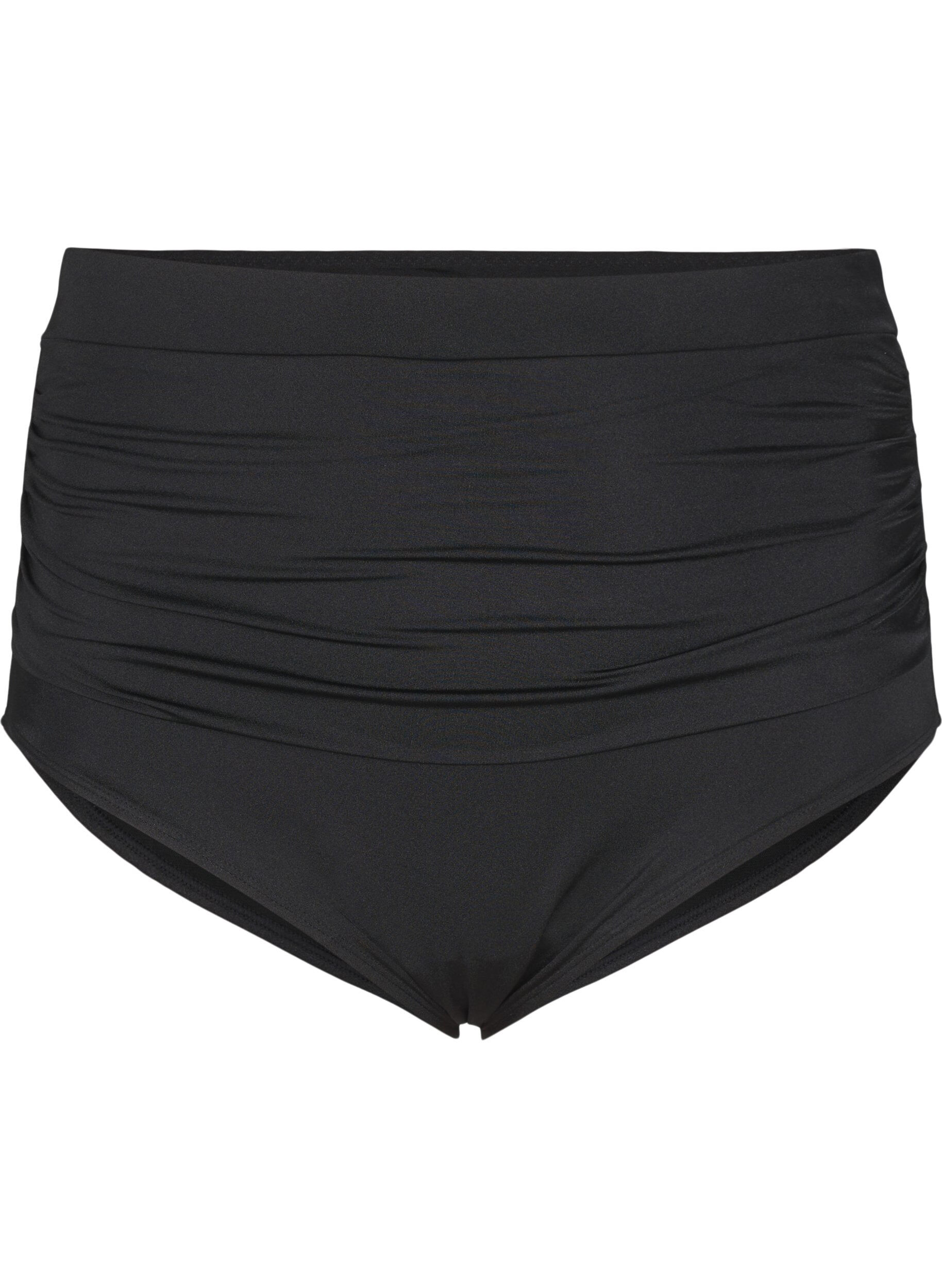 Culotte de bikini taille haute avec fronces