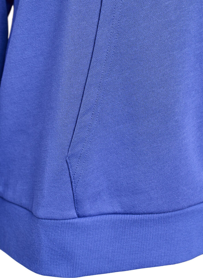 Sweat &agrave; capuche avec motif brod&eacute; devant, Bleu, Packshot image number 3