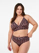 Haut de bikini &agrave; imprim&eacute; floral avec liens &agrave; nouer dans le dos, Marron, Model image number 1