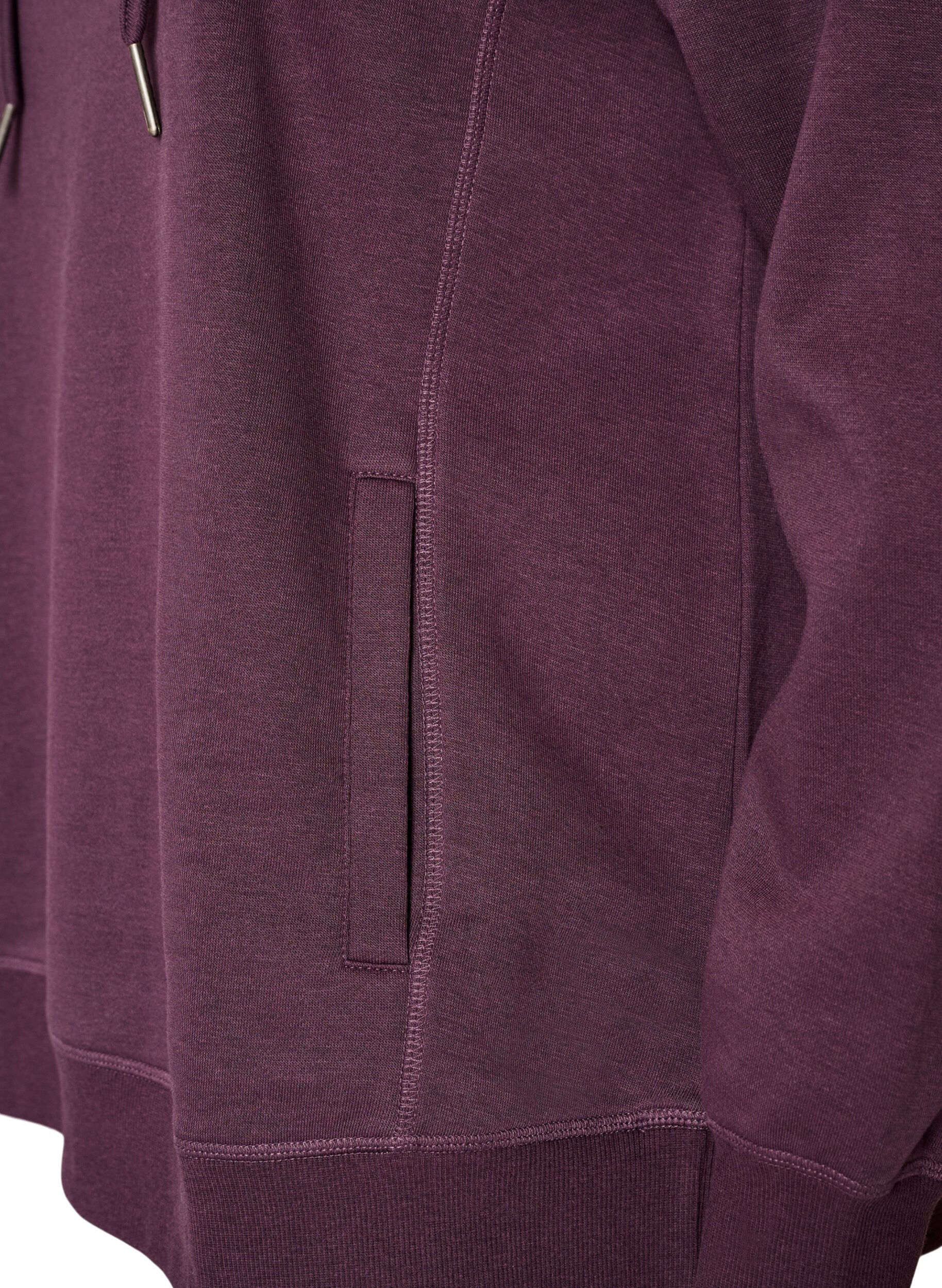 ZizziSweatshirt mit Stehkragen und Taschen, Lila, Packshot image number 3