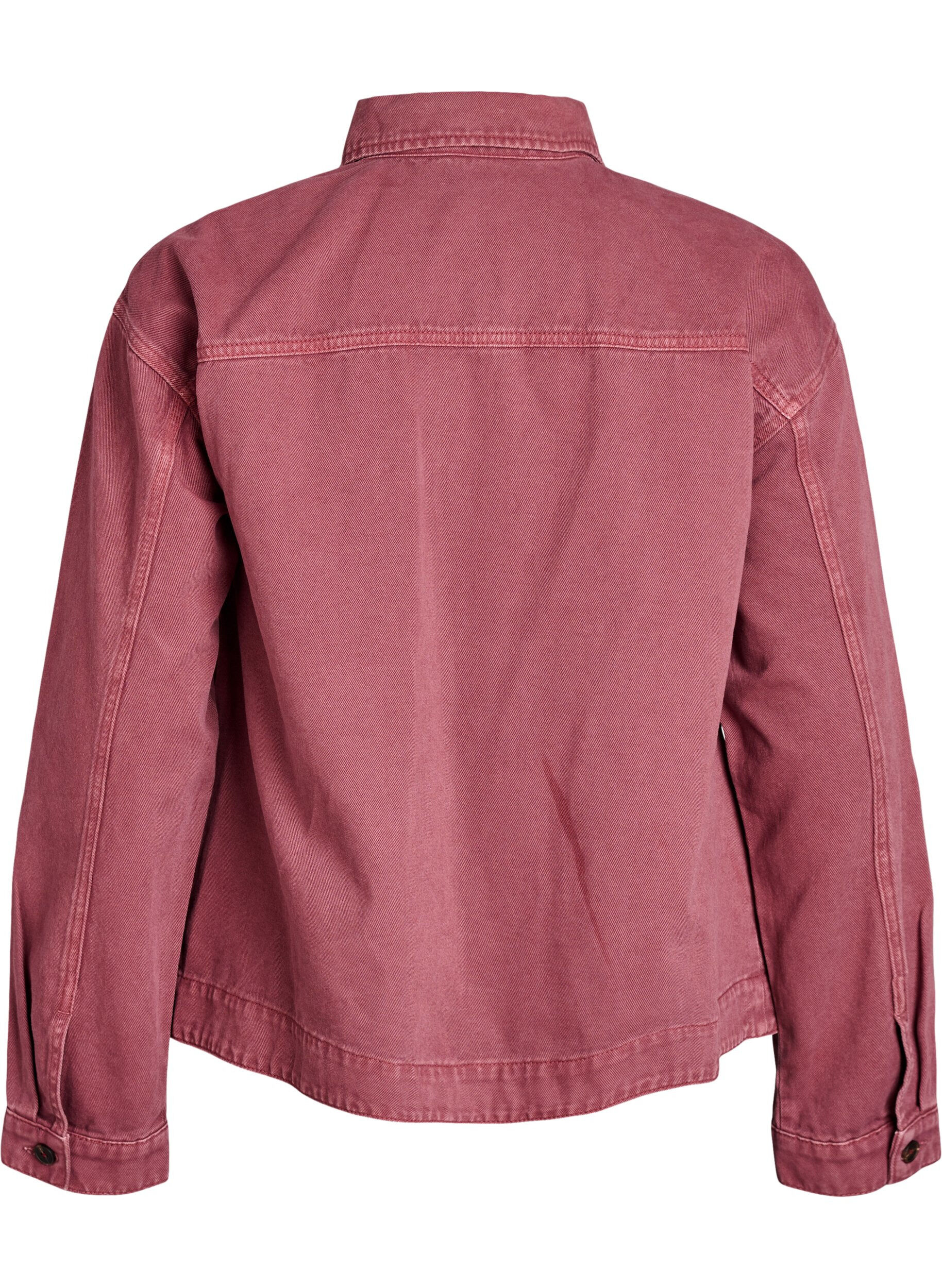 Zizzi Veste en denim color&eacute; avec fermeture zipp&eacute;e, Rose poudr&eacute;e, Packshot image number 1