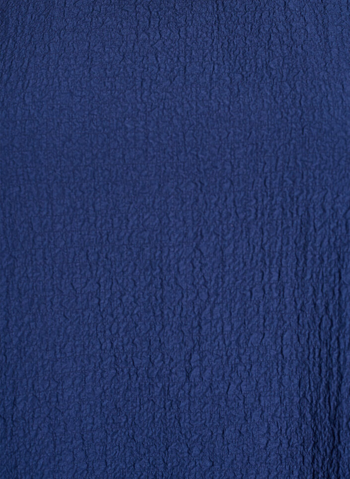 Kurzes Kleid mit gecrinkelter Textur und kurzen &Auml;rmeln, Blau, Packshot image number 2