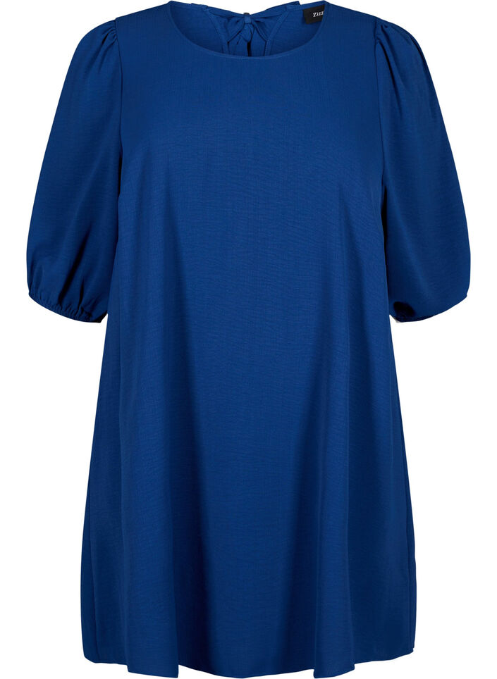 Robe courte avec nœud dans le dos, Estate Blue, Packshot image number 0