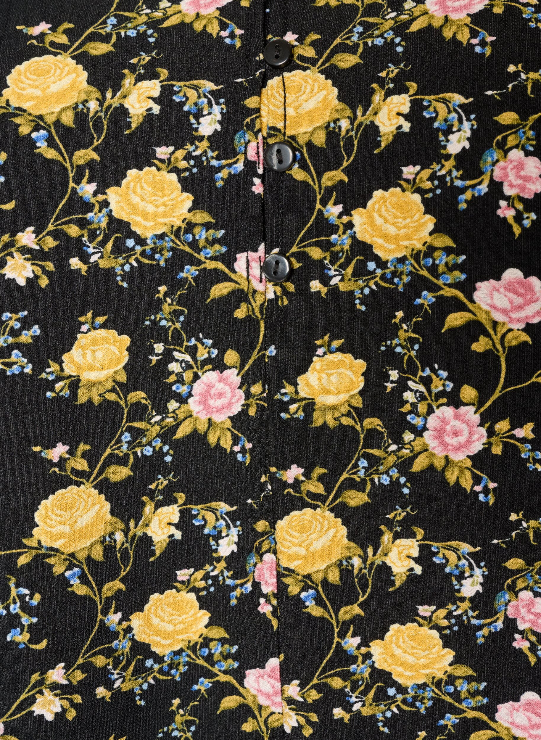 ZizziRobe imprim&eacute;e en viscose &agrave; manches longues, Noir, Packshot image number 2