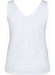 Geripptes Basic Top mit V-Ausschnitt, Bright White, Packshot image number 1