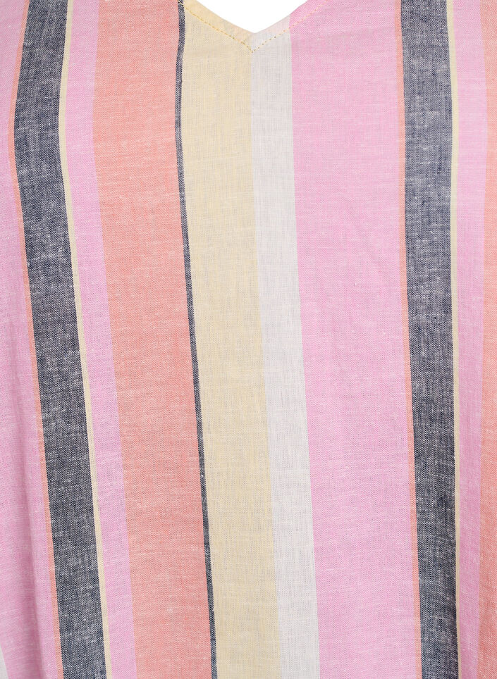 Robes courtes en lin et viscose à manches 3/4, Jaune, Packshot image number 2