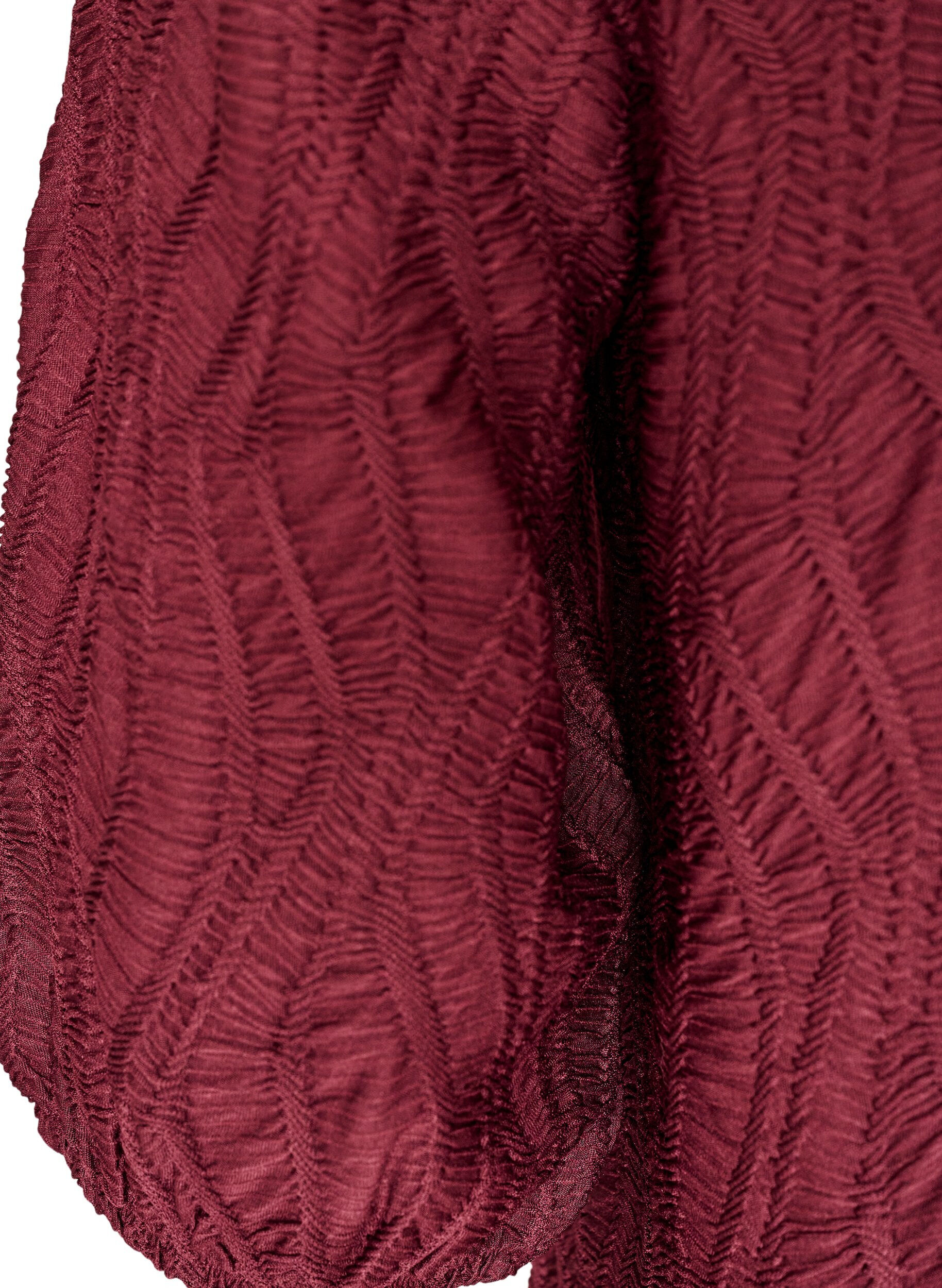 ZizziChemisier avec texture et manches 3/4, Bordeaux, Packshot image number 3