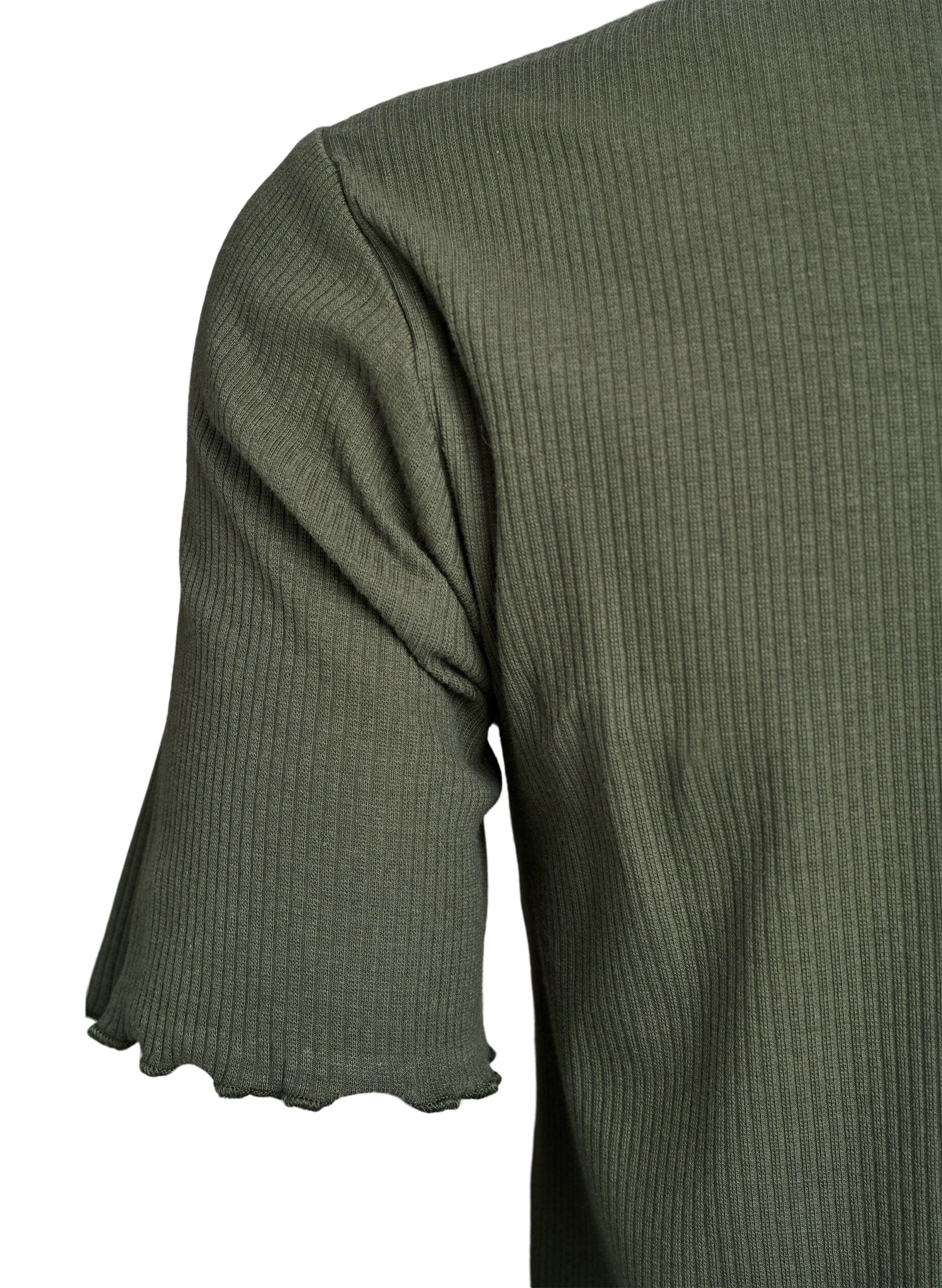 Zizzi T-Shirtkleid aus geripptem Jersey in Kniel&auml;nge, Gr&uuml;n, Packshot image number 3