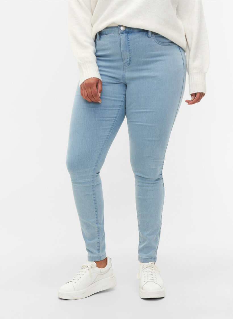 Jean Amy super slim taille haute, Bleu Clair, Model image number 3