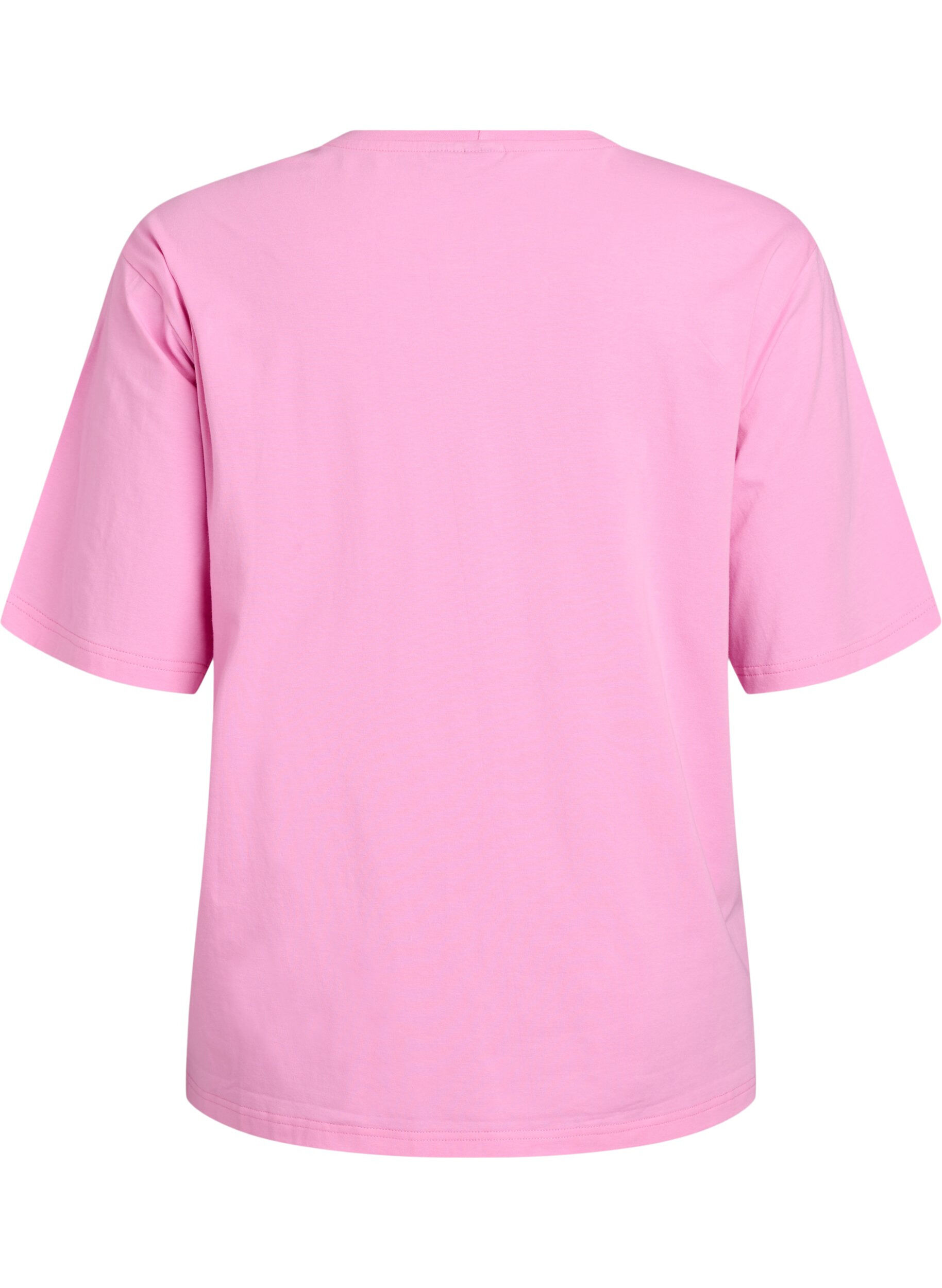 Zizzi Sportliches T-Shirt aus Bio-Baumwolle, Pink, Packshot image number 1