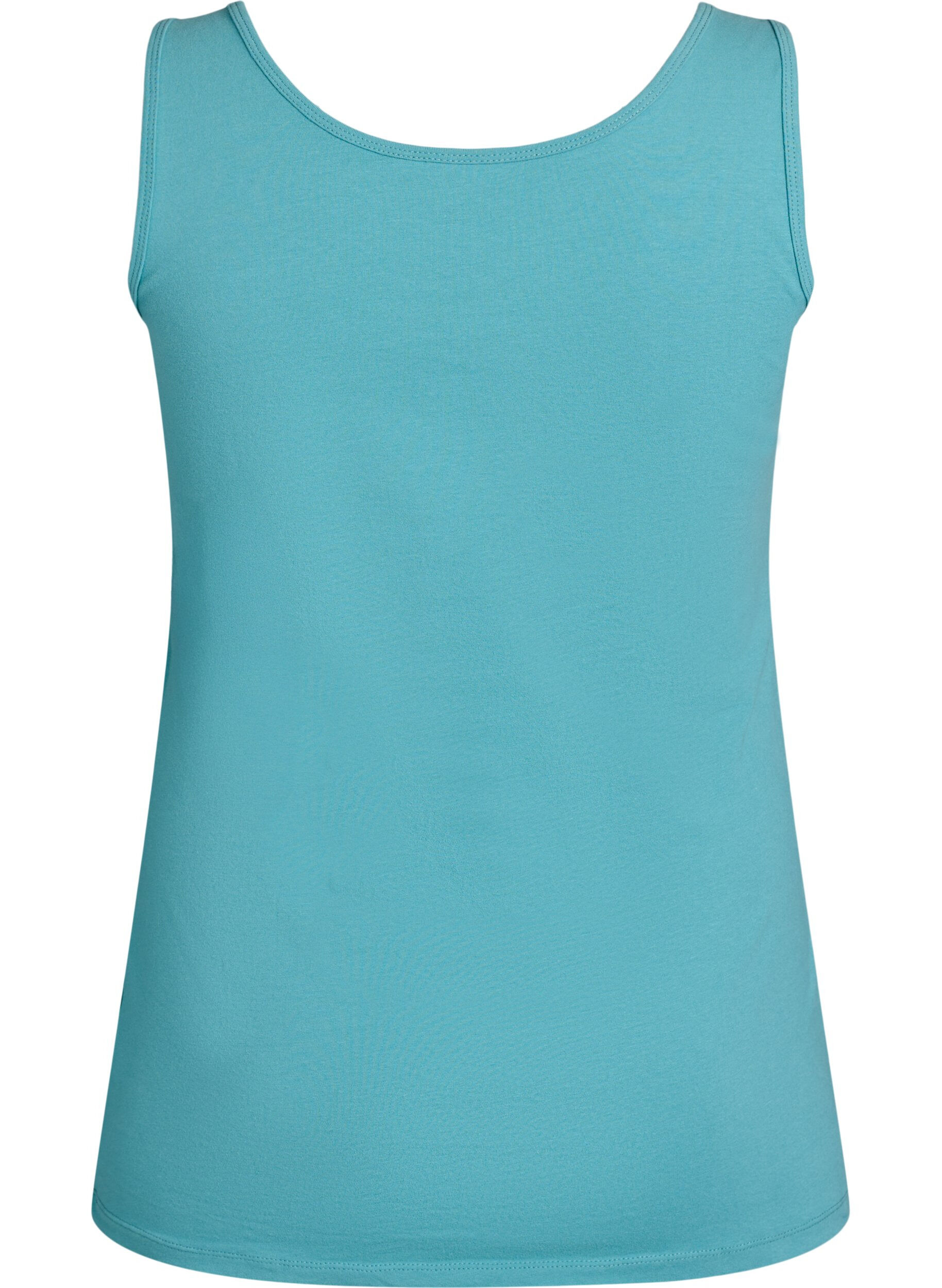ZizziSolide Farbe Grundoberteil aus Baumwolle, Blau, Packshot image number 1