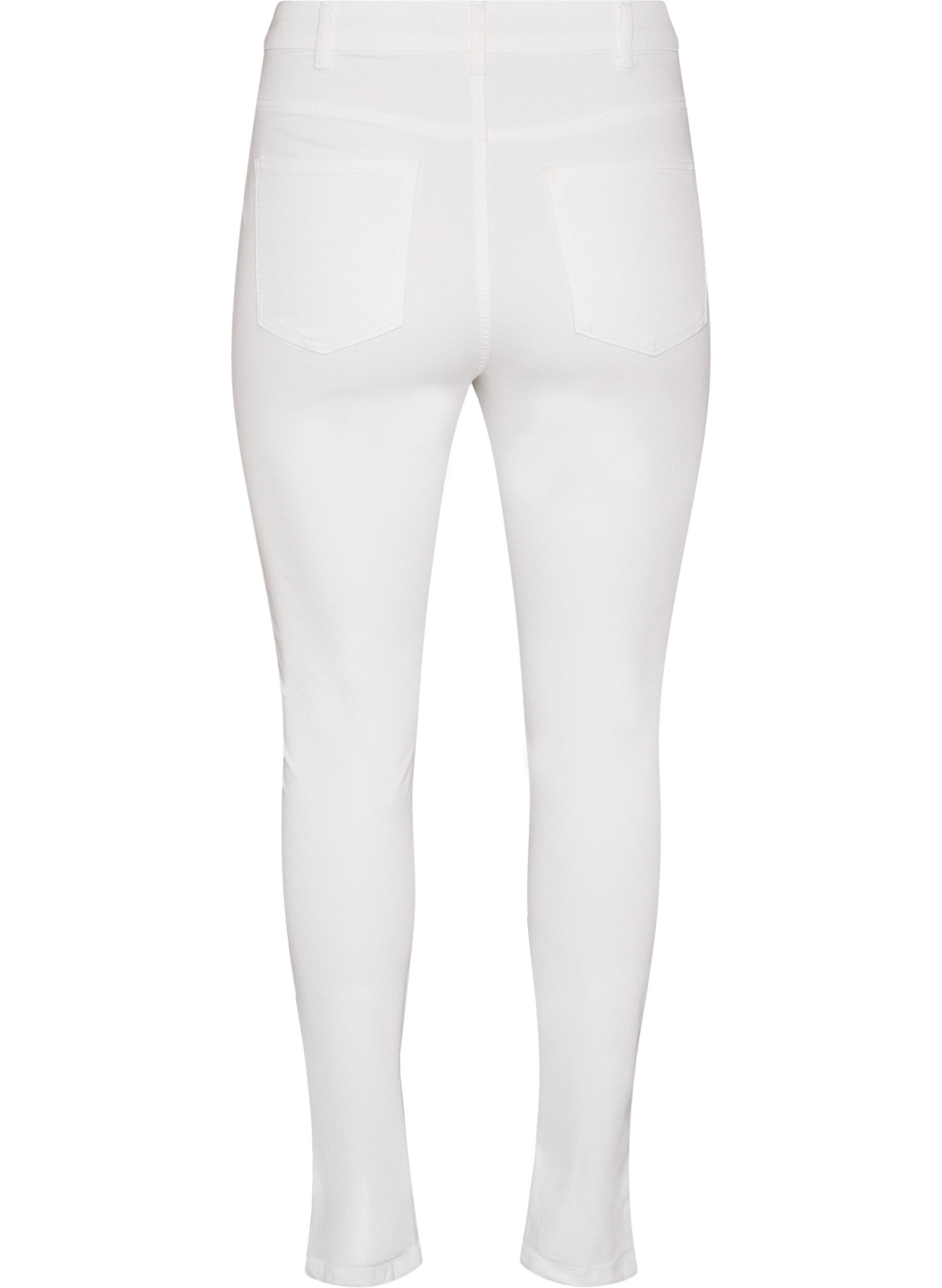 ZizziAmy Super Slim Fit Jeans mit hoher Taille, Wei&szlig;, Packshot image number 1