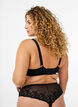 Soutien-gorge couvrant en mesh avec motif brodé, Noir, Model image number 1