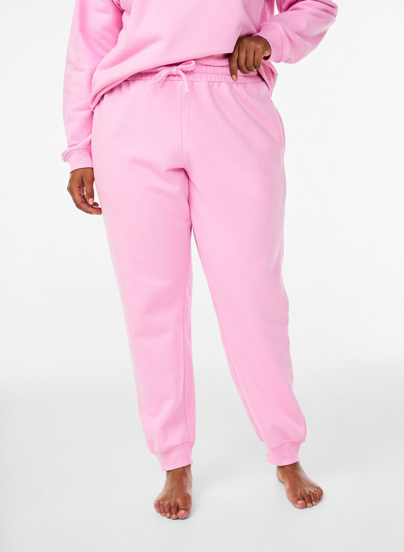 Hochtaillierte Jogginghose, Pink, Model image number 2