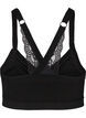 Soutien-gorge souple avec dos en dentelle, Black, Packshot image number 1