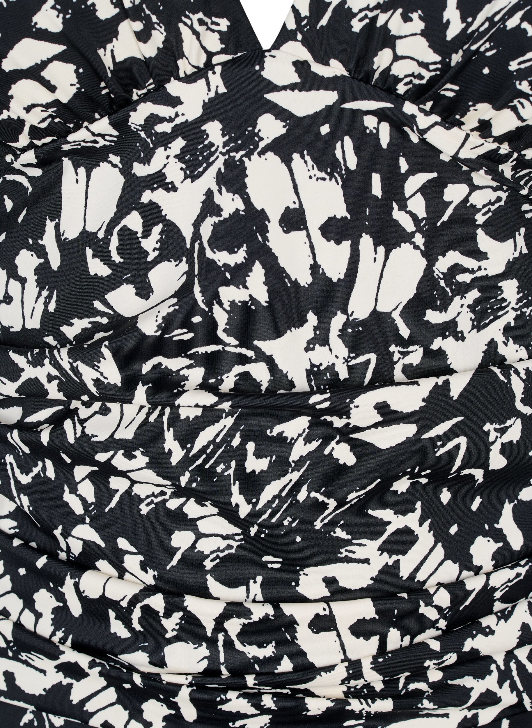 Zizzi Maillot de bain &agrave; motifs avec d&eacute;collet&eacute; en V profond, Noir, Packshot image number 2