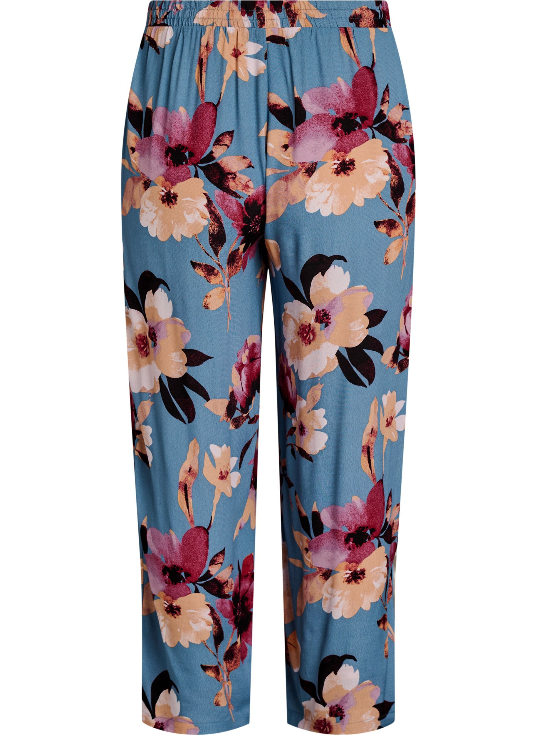 Zizzi Lockere Viskosehose mit Print, Blau, Packshot image number 1