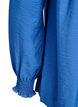 Viskose-Bluse mit Puff&auml;rmeln und gerafften Details, Blau, Packshot image number 3