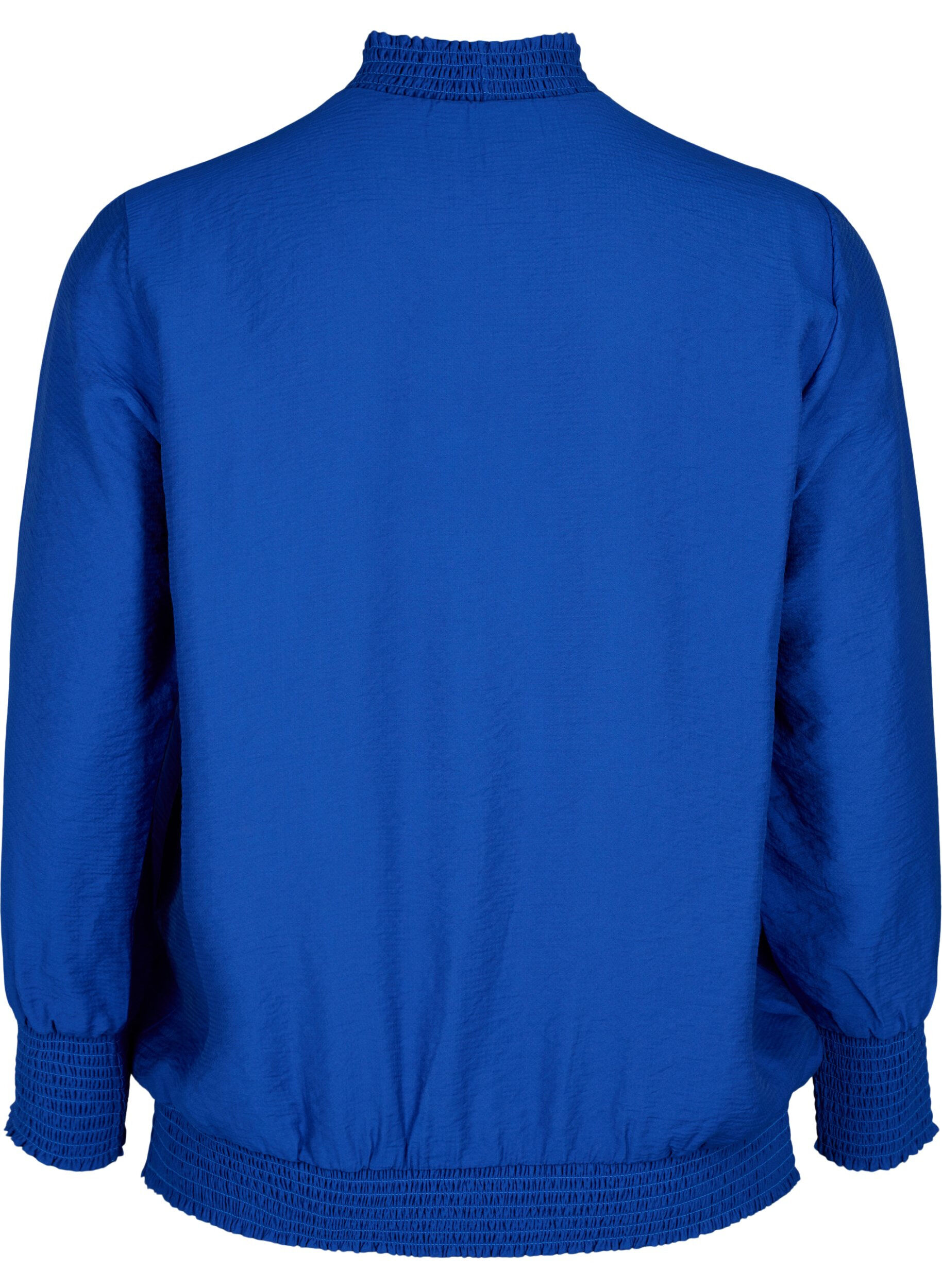 Zizzi Blouse en viscose avec smock, Surf the web, Packshot image number 1