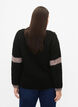 Gestrickter Pullover mit Streifendetail, Black Comb, Model image number 1