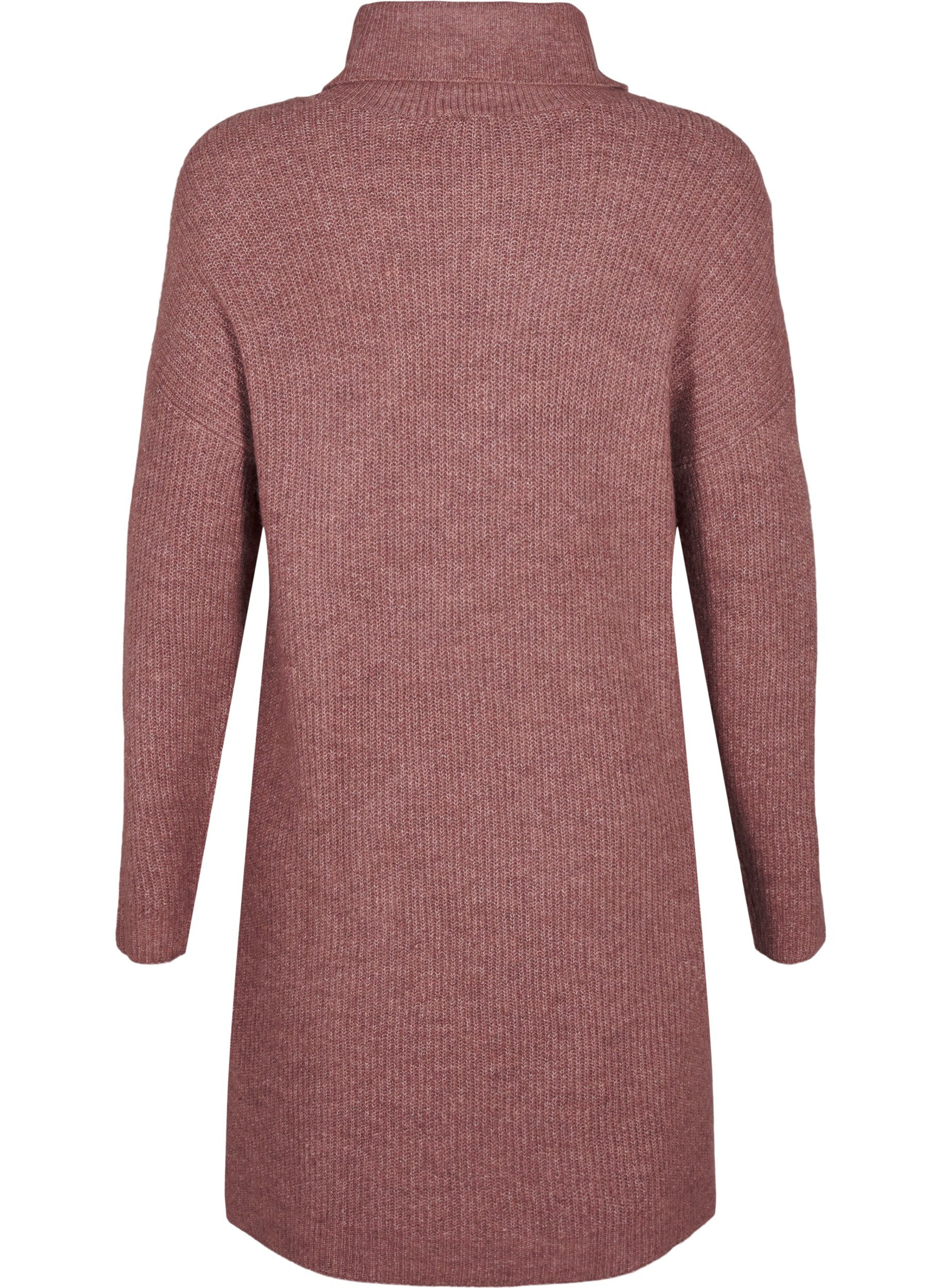 Zizzi FLASH - Strickkleid mit Rollkragen, Rot, Packshot image number 1