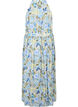 Robe longue dos nu à motif floral, Wrought Iron AOP, Packshot image number 1