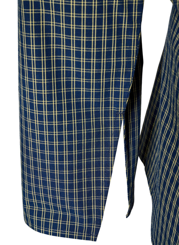 Chemise en coton &agrave; carreaux avec boutonnage dissimul&eacute;, Bleu, Packshot image number 4