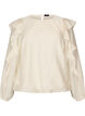 Blouse avec volants et coupe ballon, Vanille, Packshot image number 0
