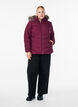 Kurze Steppjacke mit Kapuze, Dunkles Bordeaux, Model image number 1