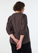 Blouse &agrave; carreaux avec col en V et manches 3/4, Marron, Model image number 2