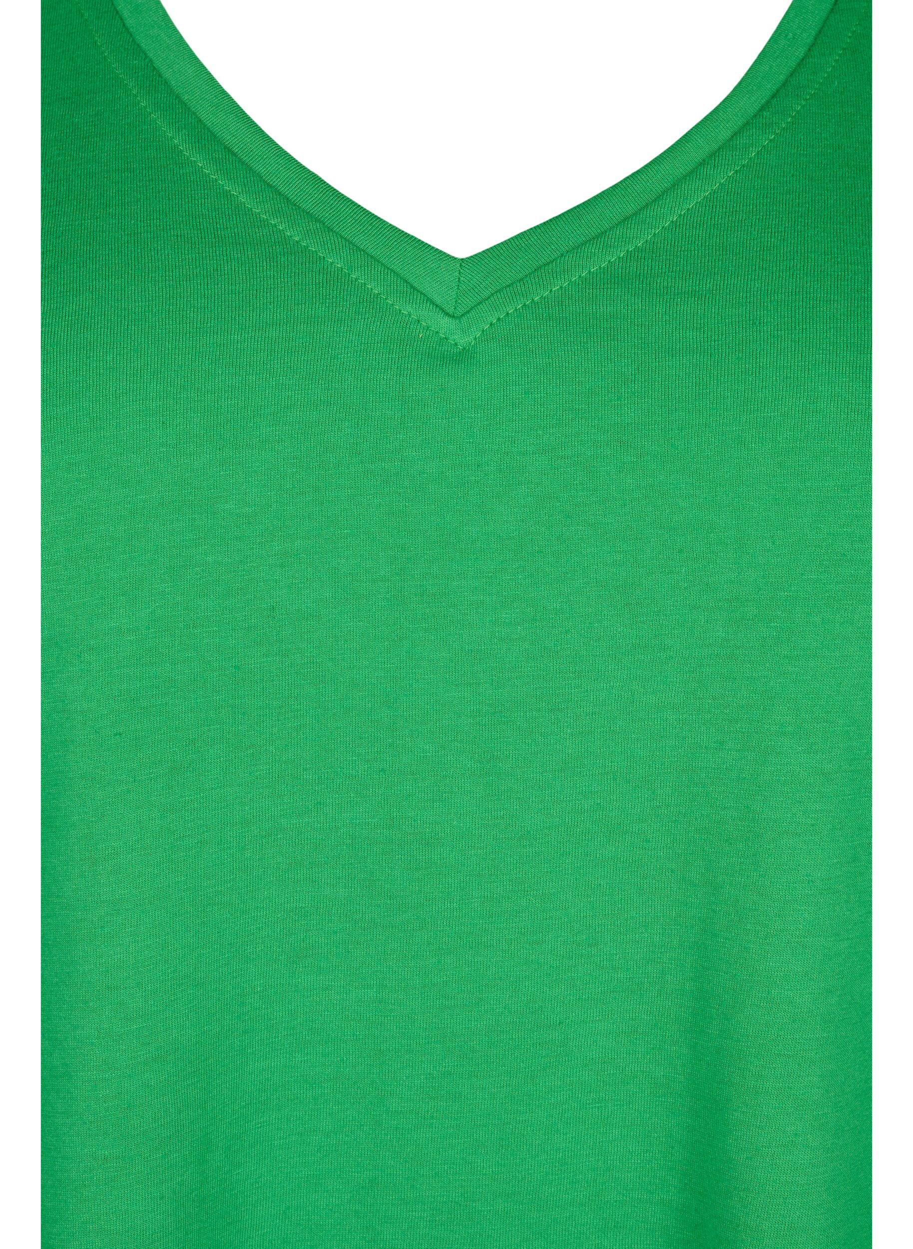 Zizzi FLASH - T-Shirt mit V-Ausschnitt, Kelly Green, Packshot image number 2