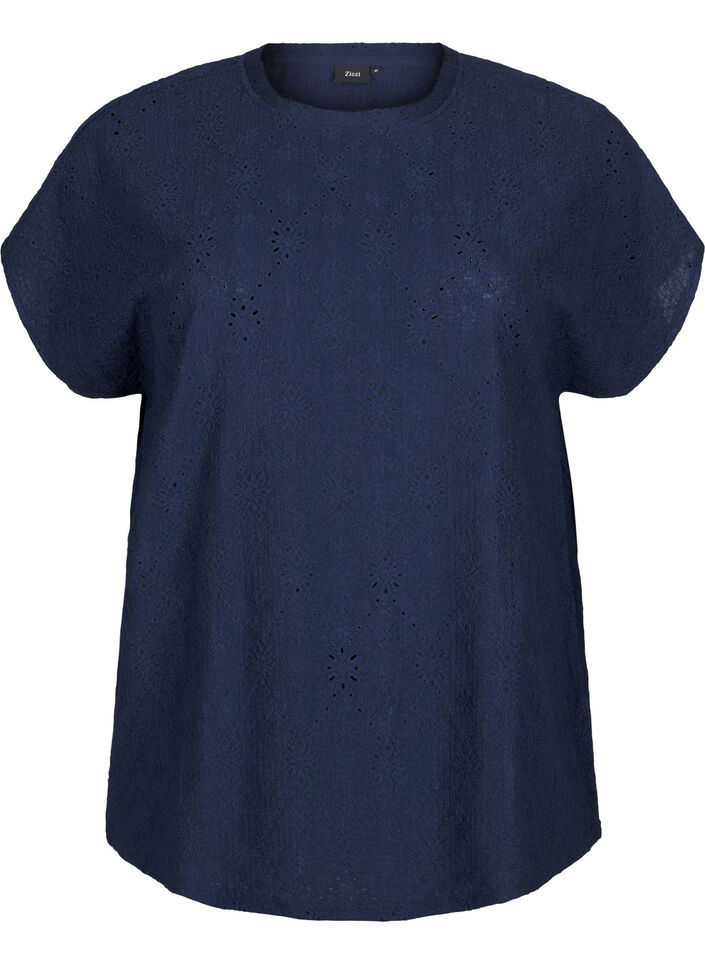 Chemisier à manches courtes avec broderie florale, Naval Academy, Packshot image number 0