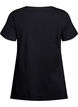 T-Shirt mit Rundhalsausschnitt und A-Linie, Schwarz, Packshot image number 1