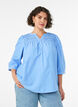 Blouse avec smock et manches 3/4, Bleu, Model image number 0