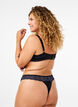String microfibre avec dentelle, Black w Blue, Model image number 1