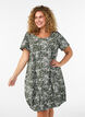 Robe en coton &agrave; manches courtes avec imprim&eacute;, Vert, Model image number 0