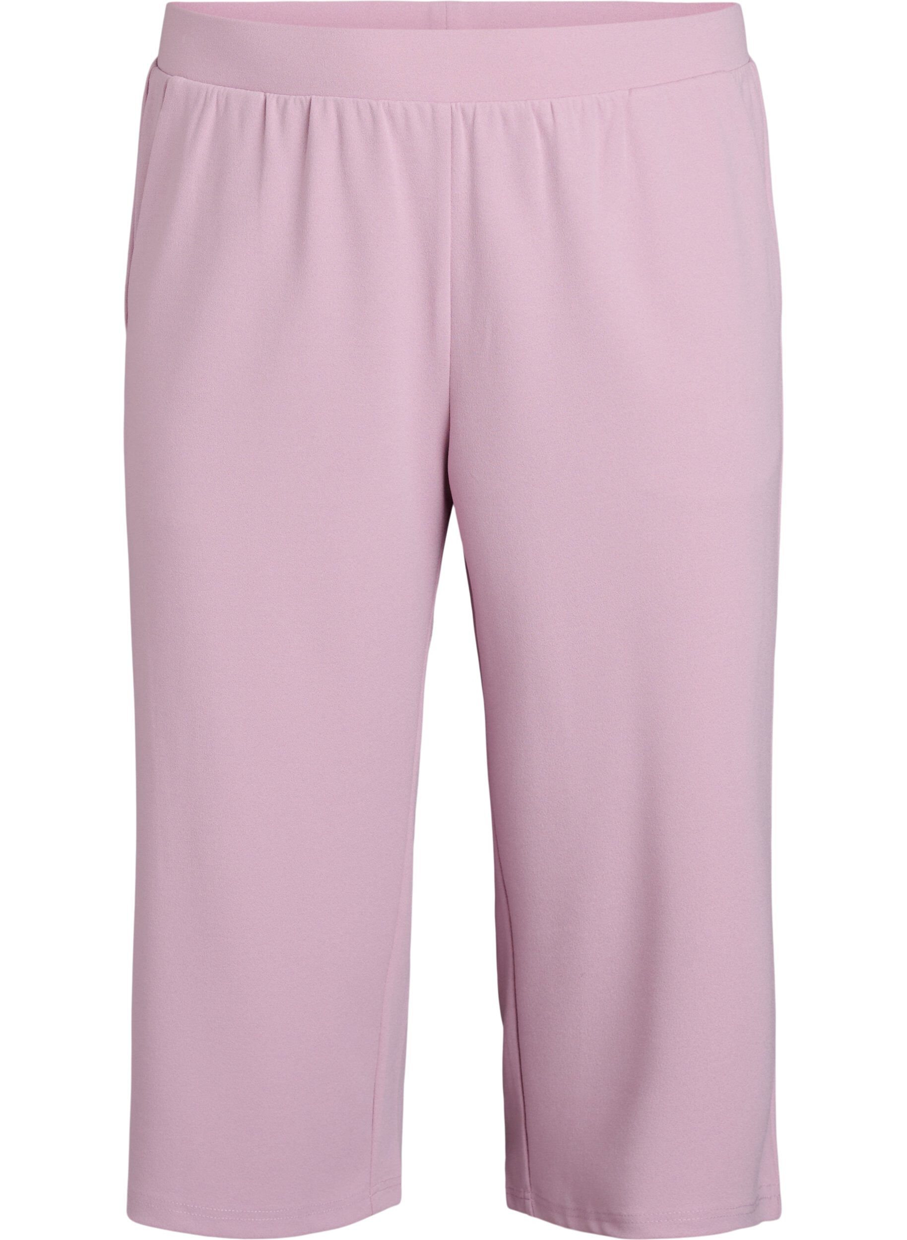 Zizzi Culotte taille haute &agrave; coupe ample, Rose poudr&eacute;e, Packshot image number 0